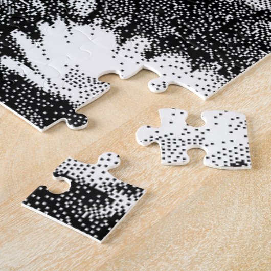 Puzzle pixel noir et blanc (Côté)