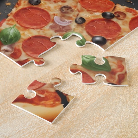 Puzzle pizza coupée (Côté)