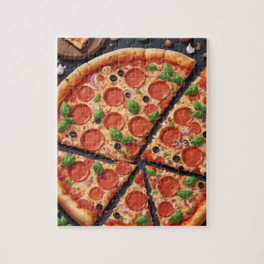 Puzzle pizza coupée (Vertical)