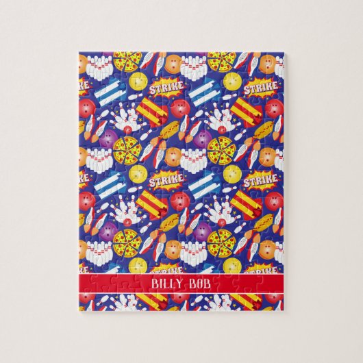 Puzzle Pizza et Grèves Shirt Bowling Ten Pin Shots (Vertical)