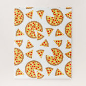 Puzzle Pizza et tranches de cool motif sur blanc (Vertical)