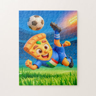 Puzzle Pizza italienne effectuant un ciseau de soccer dra