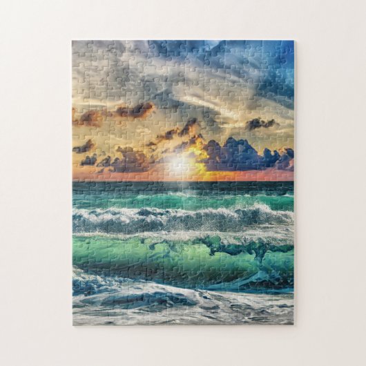 Puzzle Plage Au coucher Du Soleil (Vertical)