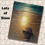 Puzzle Plage au coucher du soleil avec des coquillages<br><div class="desc">Plage à Sunset avec Coques - voir cette conception d'autres produits dans mon magasin</div>