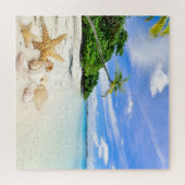 Puzzle Plage aux palmiers et coquillages (Horizontal)