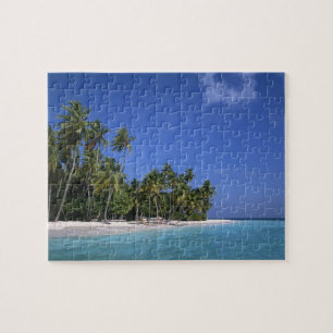 Puzzle Plage avec palmiers, Maldives