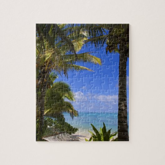 Puzzle Plage bordée de palmiers Îles Cook 2 (Vertical)