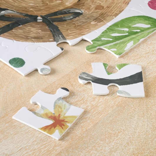 Puzzle Plage colorée Fille Relax (Côté)