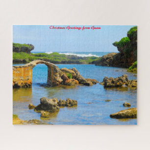 Puzzle Plage côtière Guam.Salutations de Noël