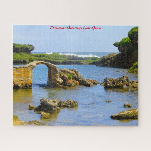 Puzzle Plage côtière Guam.Vœux de Noël (Horizontal)