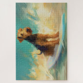 Puzzle Plage d'Airedale Surfing Painting (Vertical)