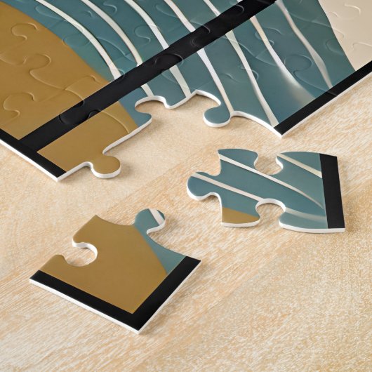 Puzzle Plage d'art moderne du milieu du siècle Sunrise (Côté)