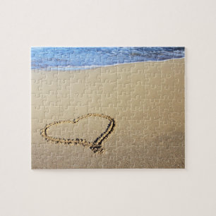 Puzzle Plage de coeur d'amour