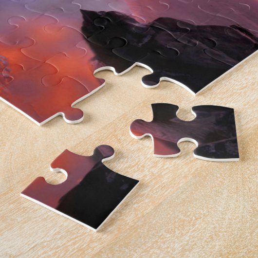 Puzzle Plage de l'Oregon et piles de mer, coucher de sole (Côté)