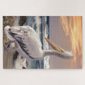 Puzzle Plage de Pelican Ocean Waves coucher de soleil (Horizontal)