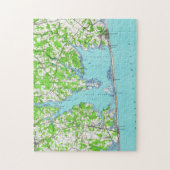 Puzzle Plage de Rehoboth et plage Delaware Map (1938) de (Vertical)