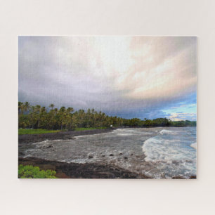 Puzzle Plage de sable noir - Grande île d'Hawaï - 40 x 50
