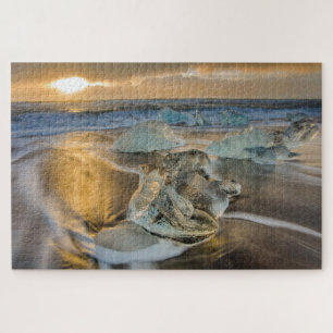 Puzzle Plage de sable noir Jokulsarlon sud de l'Islande