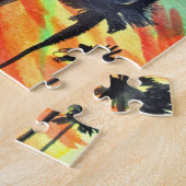 Puzzle Plage de Sunset Palm Tree art surf (Côté)