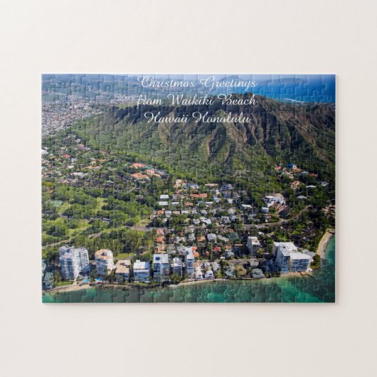 Puzzle Plage de Waikiki Hawaii Honolulu.  (Horizontal)