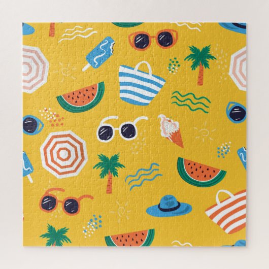 Puzzle Plage d'été : Motif coloré sans couture (Vertical)