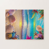 Puzzle Plage d'imaginaire mystique coucher de soleil avec (Horizontal)
