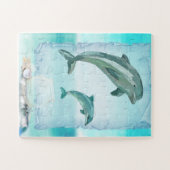 Puzzle Plage Dolphins Aquarelle Art (Horizontal)