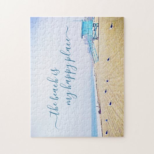 Puzzle Plage Est Heureux Lieu Script Lifeguard Booth Phot (Vertical)