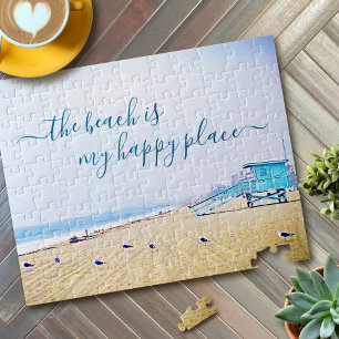 Puzzle Plage Est Heureux Lieu Script Lifeguard Booth Phot