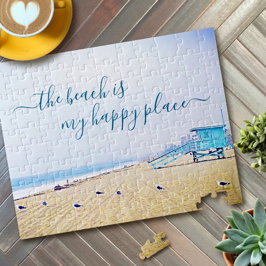 Puzzle Plage Est Heureux Lieu Script Lifeguard Booth Phot
