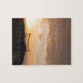 Puzzle Plage nette de coucher du soleil de volleyball (Horizontal)