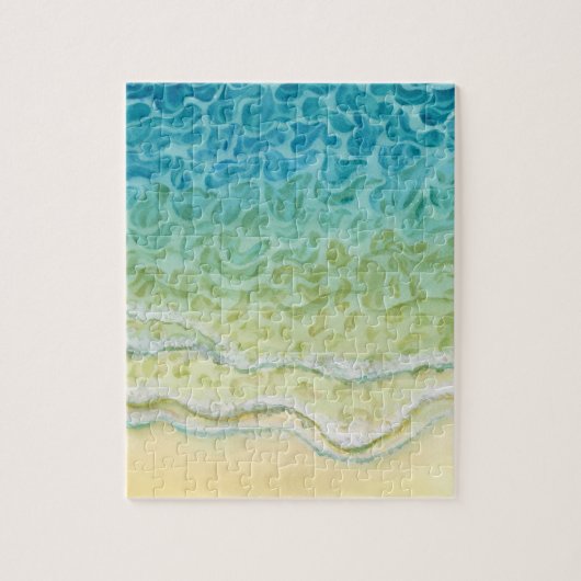Puzzle Plage océanique à l'aquarelle (Vertical)