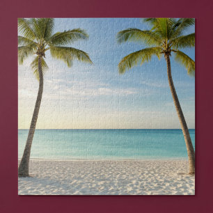 Puzzle Plage Paradisiaque aux Palmiers Tropicaux