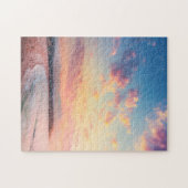 Puzzle Plage rose soleil ciel doré belle vacances (Horizontal)