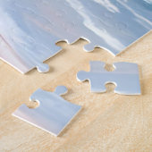 Puzzle Plage Rougeoyante | Peinture de l'Océan Rose (Côté)