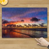Puzzle Plage Sunset Blue Cloudy Sky