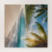 Puzzle Plage tropicale avec palmiers (Horizontal)