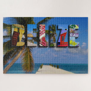 Puzzle Plage tropicale du Belize, océan bleu, voyage