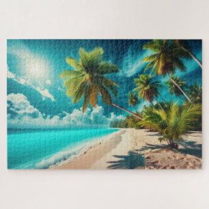 Puzzle Plage tropicale - Paysage Pittoresque à couper le 
