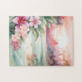 Puzzle Plage tropicale rose (Horizontal)