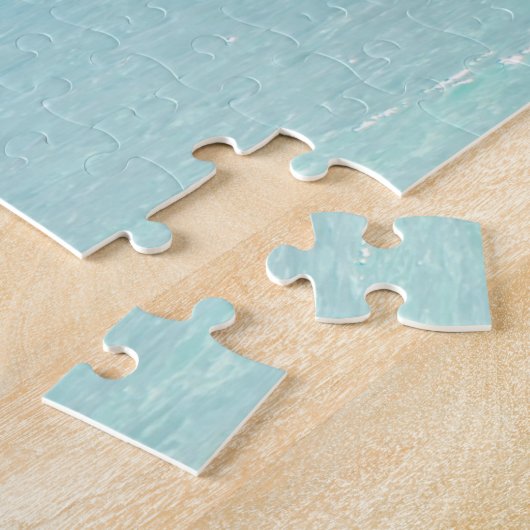 Puzzle Plage tropicale Turquoise Monogram Palm Tree (Côté)