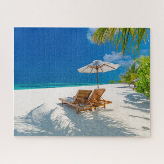 Puzzle Plages tropicales | Plage de chaises longues Bora (Horizontal)