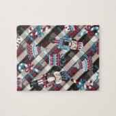 Puzzle Plaid Blue Burgundy (Horizontal)