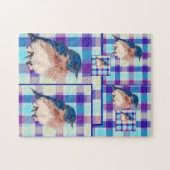 Puzzle Plaid Bluebird (Horizontal)