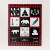 Puzzle Plaid de Buffalo Check Wilderness & Animaux Rustiq (Vertical)