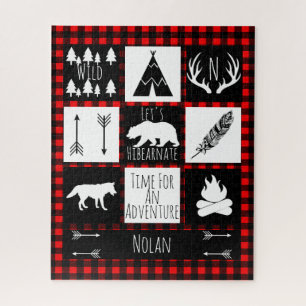 Puzzle Plaid de Buffalo Check Wilderness & Animaux Rustiq