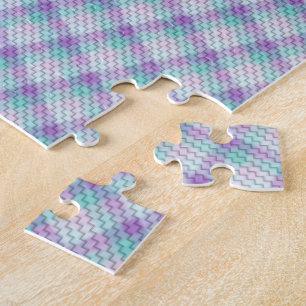 Puzzle Plaid en diagonale aux tons pastel