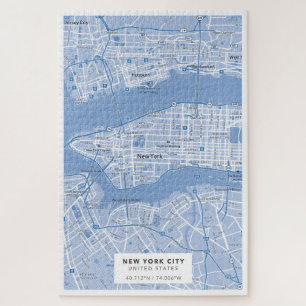 Puzzle Plan de la ville de New York (bleu)