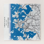 Puzzle Plan de la ville d'Helsinki Finlande Coordonnées V (Horizontal)