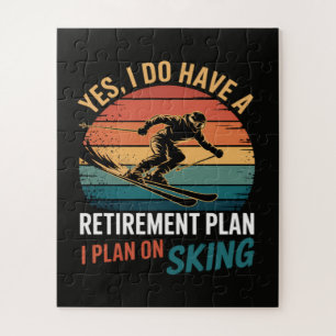 Puzzle Plan de retraite drôle Ski à la retraite